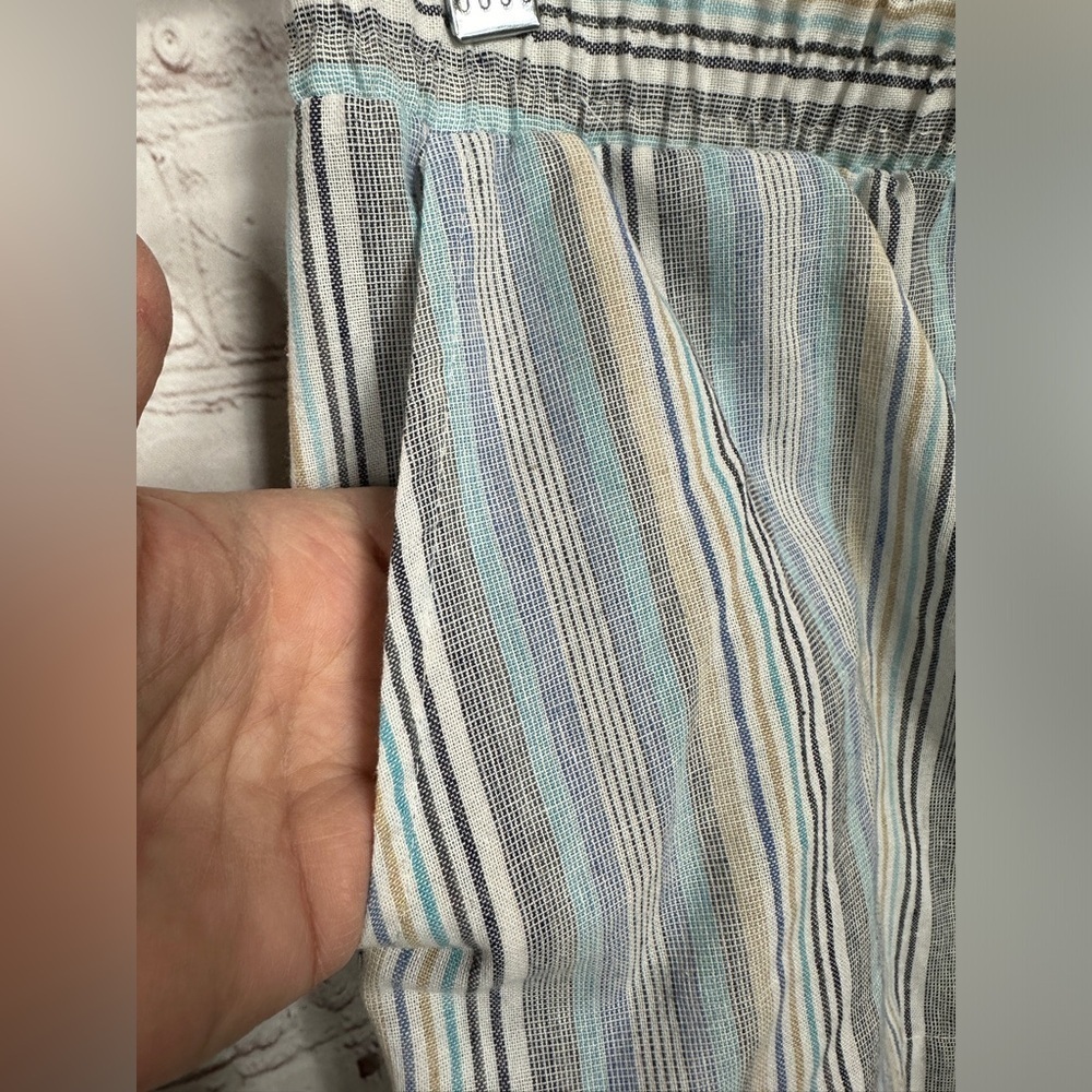 Drew Striped Pull On Elastic Waist Woven Shorts Pockets Beachy Vacay Casual Sz M - Picture 3 of 6